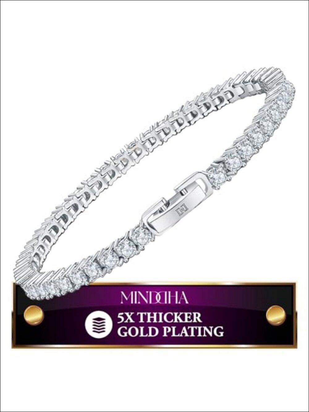 Tennis Bracelet Waterproof Gold Plated 3mm Cubic Zirconia Women's Jewelry